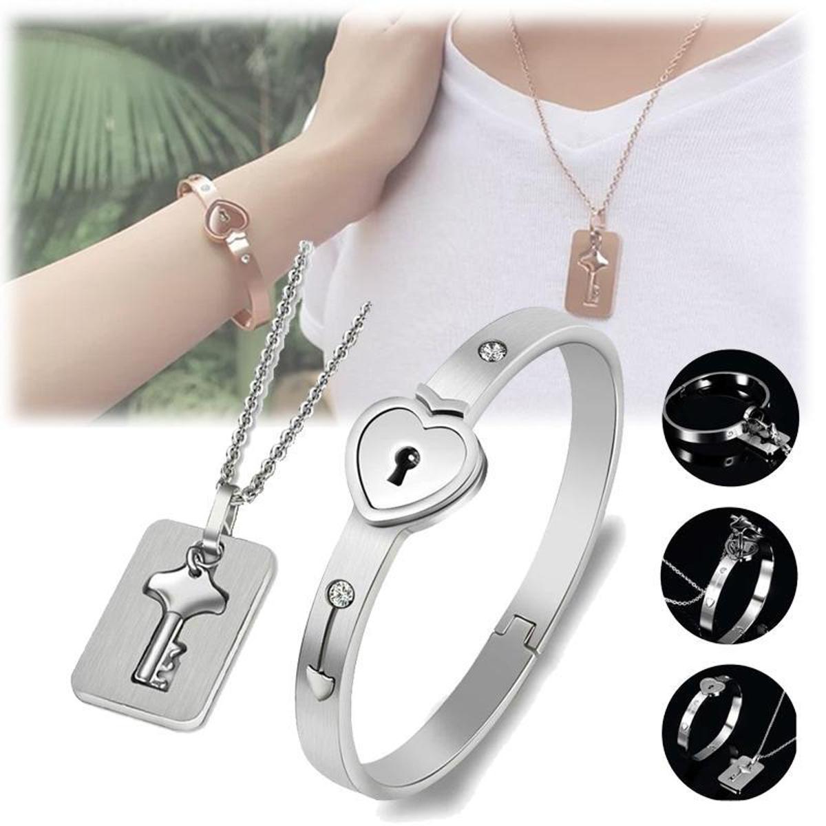 Lock and Key Heart Bracelet - Romantic Jewelry Gift